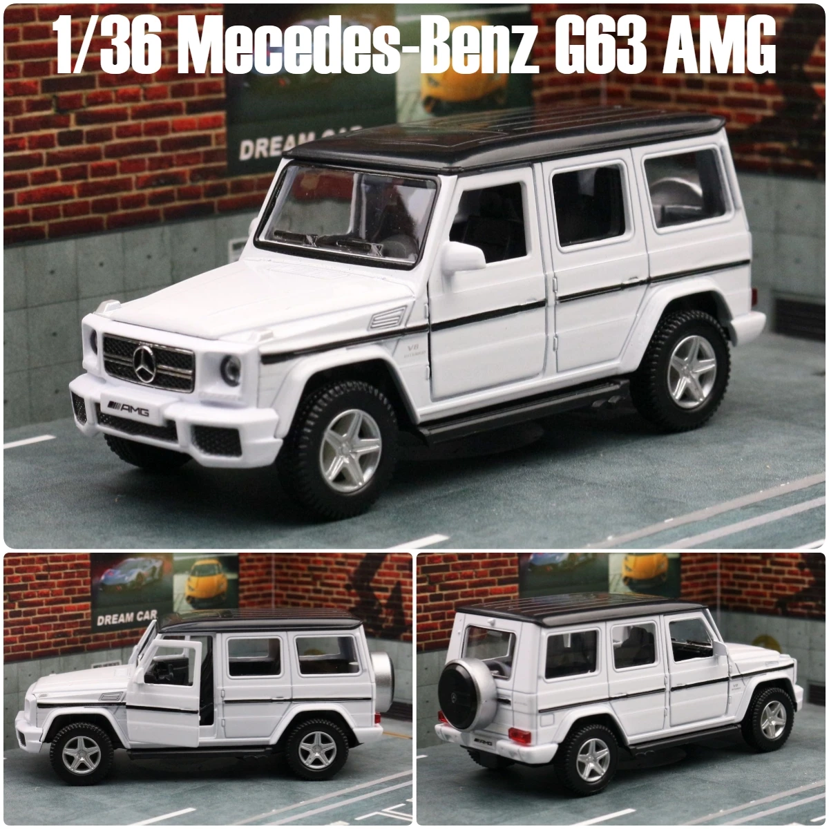 1/36 Mercedes-Benz G63 G-Class Toy Car Model For Children RMZ CiTY SUV Sport Diecast Miniature Pull Back Collection Gift For Boy