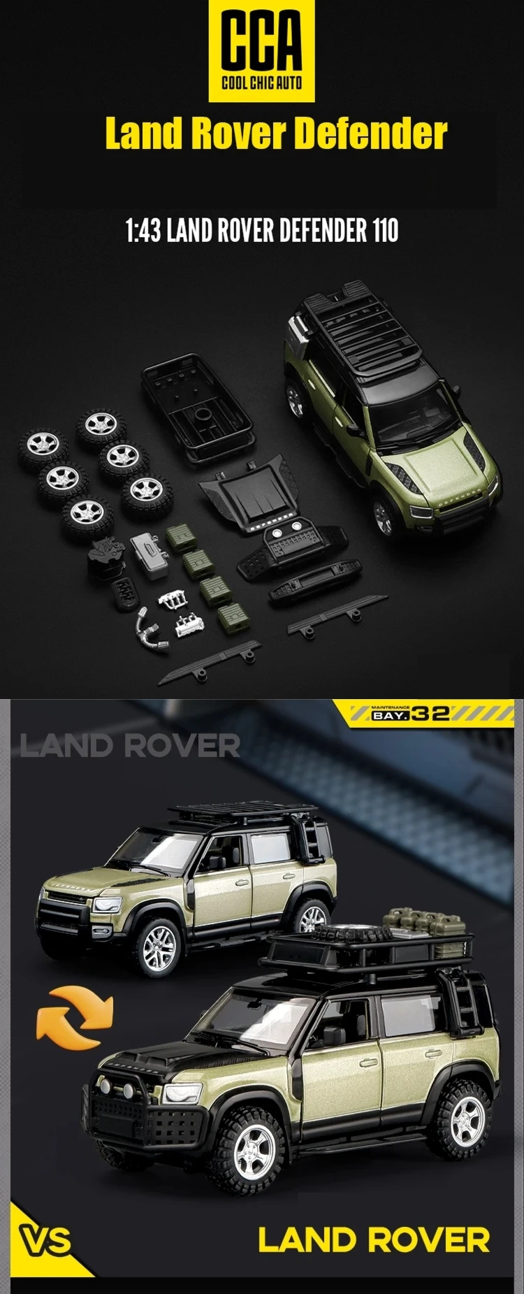 CCA Assembly Model Kit 1/36 Dodge Hellcat 1/43 Ford Mustang Land Rover Suzuki Jimny Toy Car Diecast Alloy Collection Kid Gift