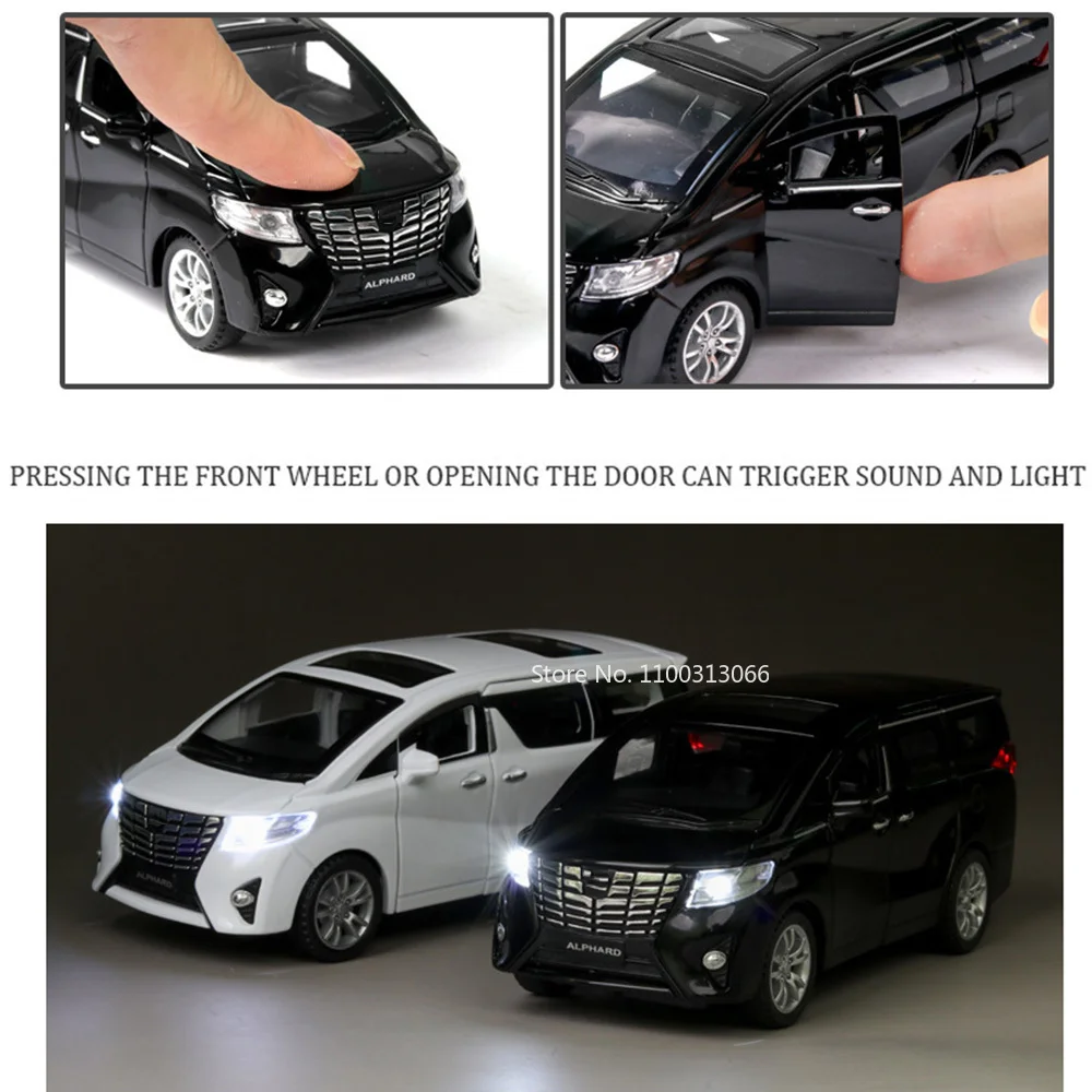 1/32 Scale Alloy Alphard Toys Cars Models 6 Doors Opened MPV Toys Rear Wheel Pull Back Vehicles for Boyfriend Festival Presents 1/32 Scale Alloy Alphard Toys Cars Models 6 Doors Opened MPV Toys Rear Wheel Pull Back Vehicles for Boyfriend Festival Presents