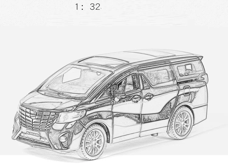 1/32 Scale Alloy Alphard Toys Cars Models 6 Doors Opened MPV Toys Rear Wheel Pull Back Vehicles for Boyfriend Festival Presents 1/32 Scale Alloy Alphard Toys Cars Models 6 Doors Opened MPV Toys Rear Wheel Pull Back Vehicles for Boyfriend Festival Presents