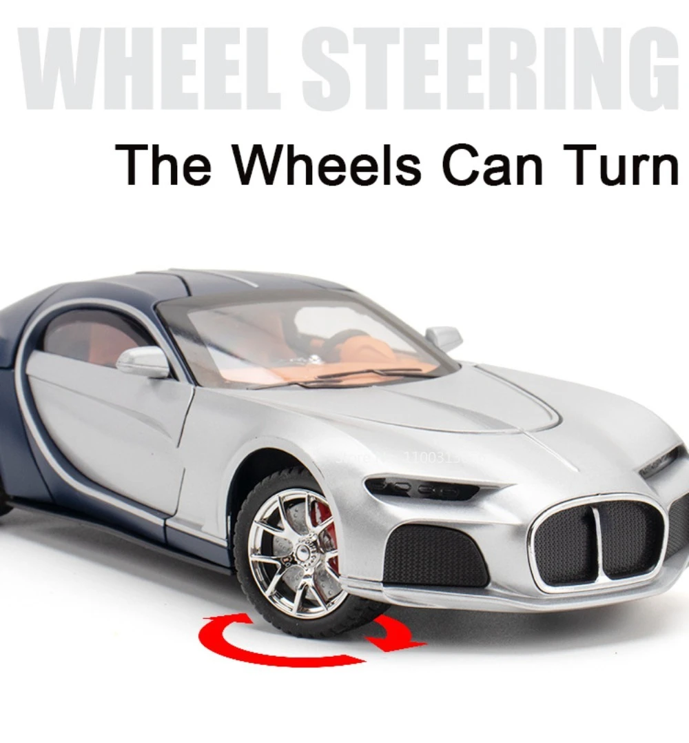 1/24 Scale Atlantic Toys Model Car Alloy Diecasts Model Vehicle with Light Sound Super Sport Car for Boys Birthday Gifts