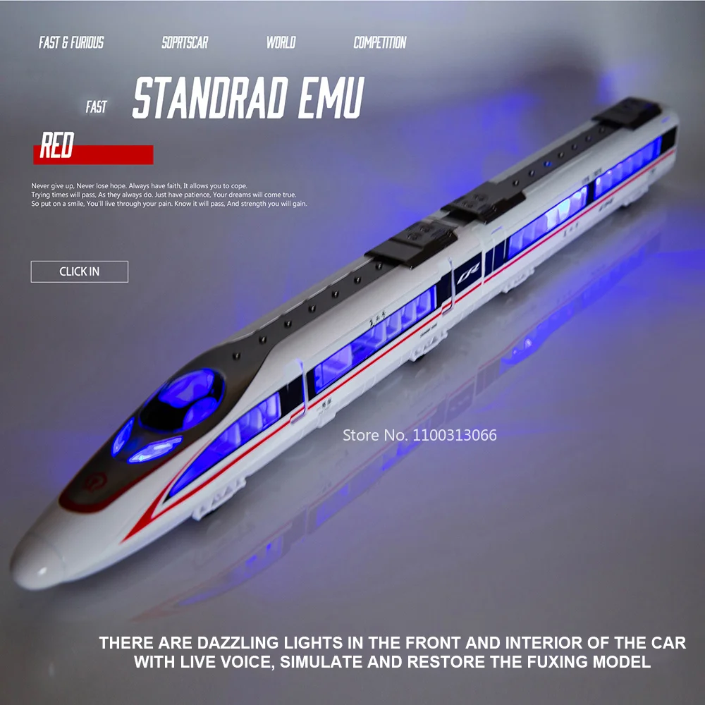Alloy Fuxing High-Speed Train Model Unlimited Connection Of High-Speed Train Harmony Track The Light Sound Pull Back Kids Toys Alloy Fuxing High-Speed Train Model Unlimited Connection Of High-Speed Train Harmony Track The Light Sound Pull Back Kids Toys