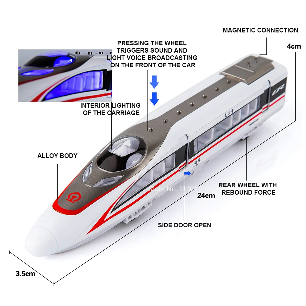Alloy Fuxing High-Speed Train Model Unlimited Connection Of High-Speed Train Harmony Track The Light Sound Pull Back Kids Toys Alloy Fuxing High-Speed Train Model Unlimited Connection Of High-Speed Train Harmony Track The Light Sound Pull Back Kids Toys