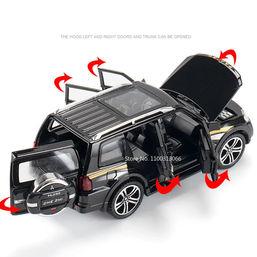1:32 Mitsubishi Pajero SUV Alloy Diecast Car Model Simulation Toys Sound and Light Pull Back Off Road for Boy Gifts Collection 1:32 Mitsubishi Pajero SUV Alloy Diecast Car Model Simulation Toys Sound and Light Pull Back Off Road for Boy Gifts Collection