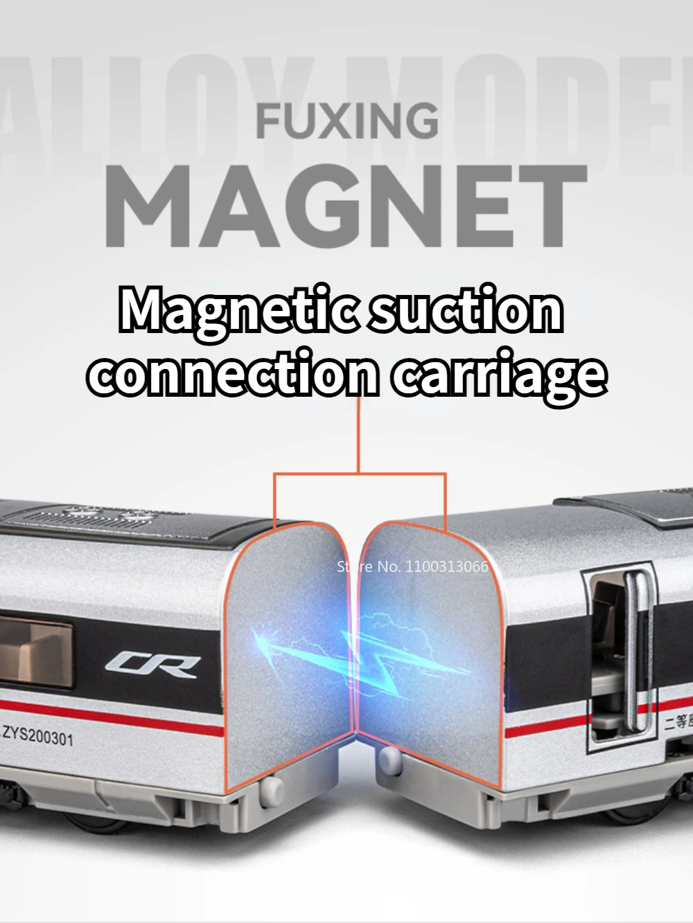 High Speed Railway Fuxing Toys Model Car Die Casts Alloy High-speed Train Model with Light Sound Toy for Child Birthday Gifts