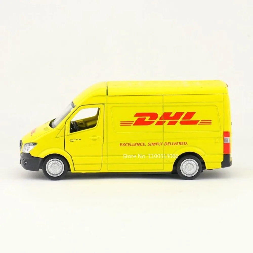 1:36 DHL Express Delivery Truck Model Toy Sprinter MPV Business Vehicle Alloy Diecast Static Simulation Model for Boy Gifts
