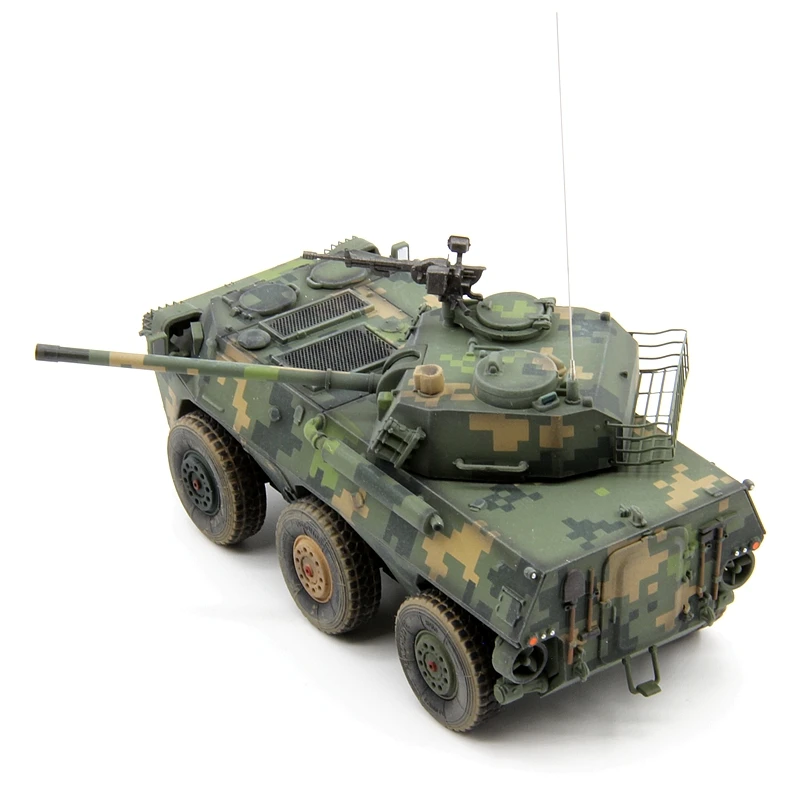 1: 72 UNS China PLL05 wheeled assault vehicle model 120MM jungle digital camouflage Finished product collection model