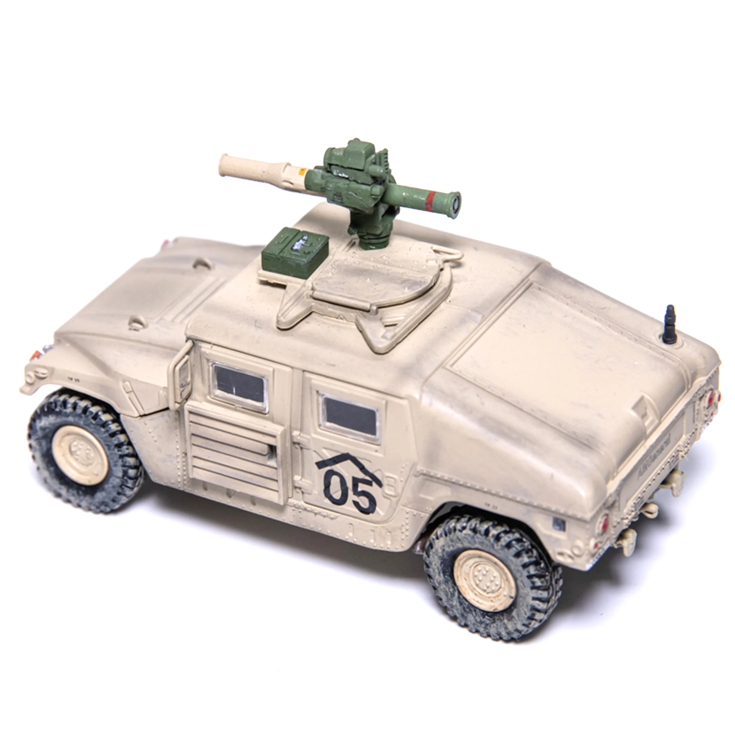1: 64 US M1046 HMMWV Tactical Vehicle Model Anti Tank Missile Version Wheel Steering Alloy Collection Model