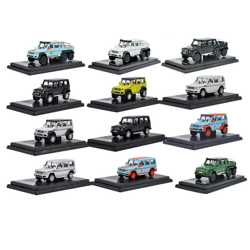 Diecast 1:64 Scale Mercedes-Benz G63 6X6 4X4 G500 AMG Benz G-Class Pickup Alloy Car Model Collectible Toy Gift Souvenir Display