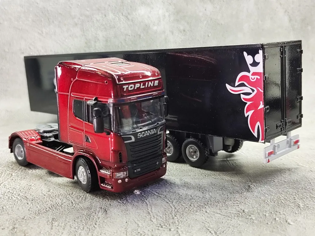 Diecast 1/50 Scale SCANIA Trailer Container Truck Alloy European Heavy Transporter Model Collectible Toy Gift Souvenir Display