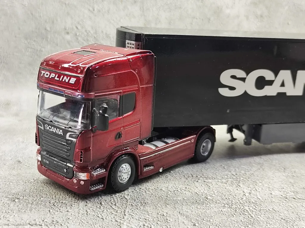 Diecast 1/50 Scale SCANIA Trailer Container Truck Alloy European Heavy Transporter Model Collectible Toy Gift Souvenir Display