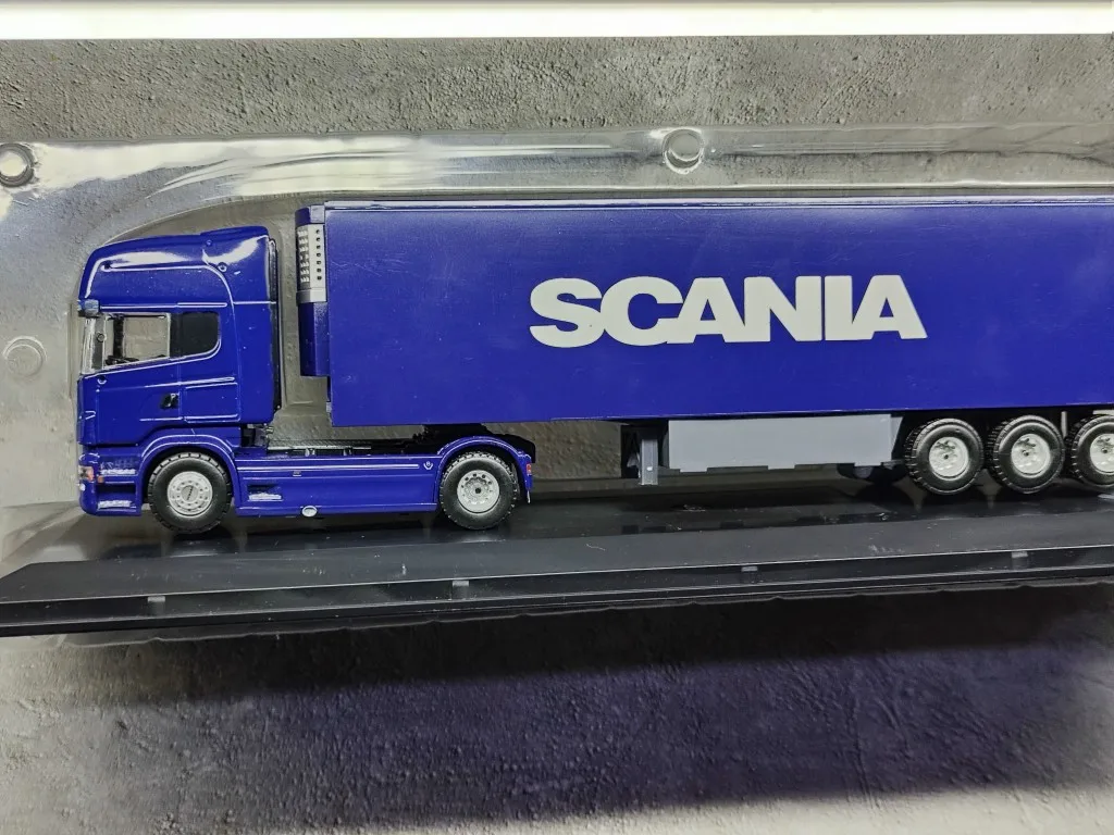 Diecast 1/50 Scale SCANIA Trailer Container Truck Alloy European Heavy Transporter Model Collectible Toy Gift Souvenir Display