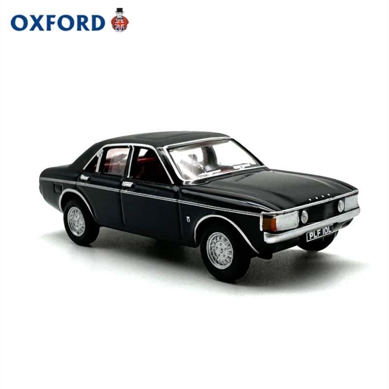 Diecast 1:76 Scale OXFORD Ford High Granada Black Alloy Simulation Car Model Ollectible Toy Gift Souvenir Display