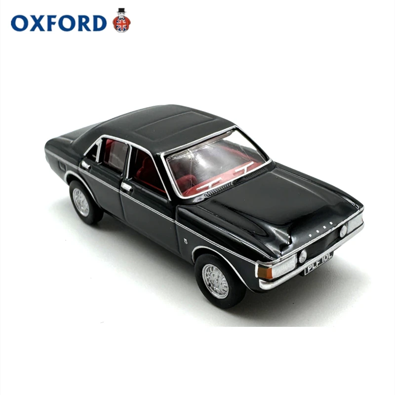 Diecast 1:76 Scale OXFORD Ford High Granada Black Alloy Simulation Car Model Ollectible Toy Gift Souvenir Display