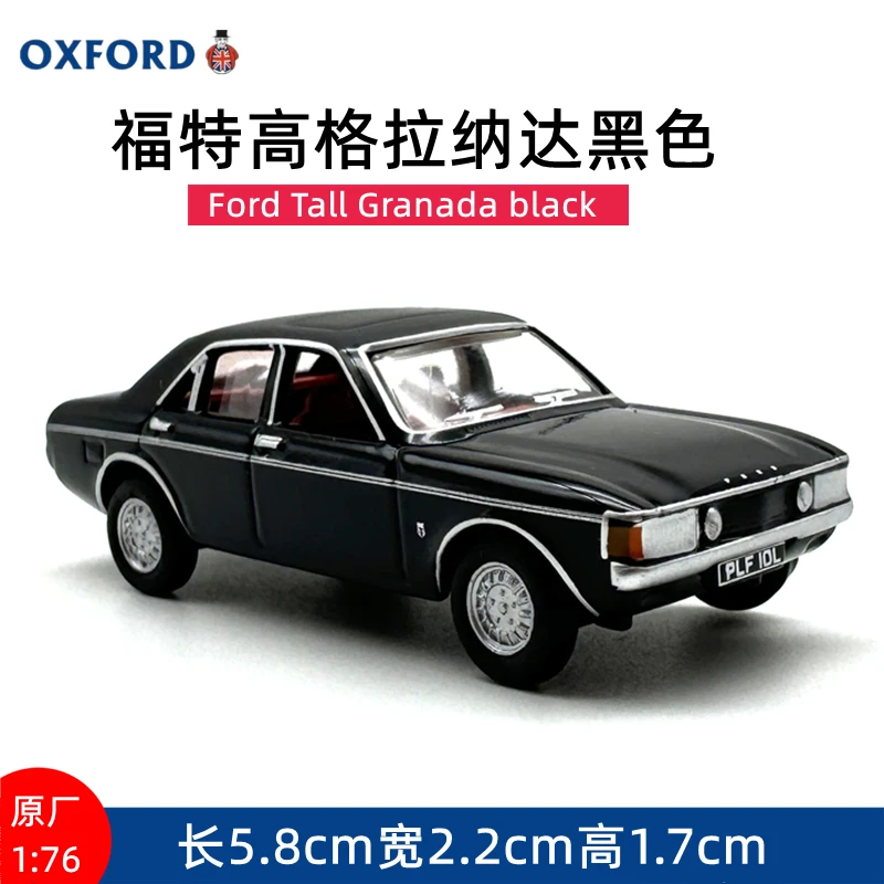 Diecast 1:76 Scale OXFORD Ford High Granada Black Alloy Simulation Car Model Ollectible Toy Gift Souvenir Display
