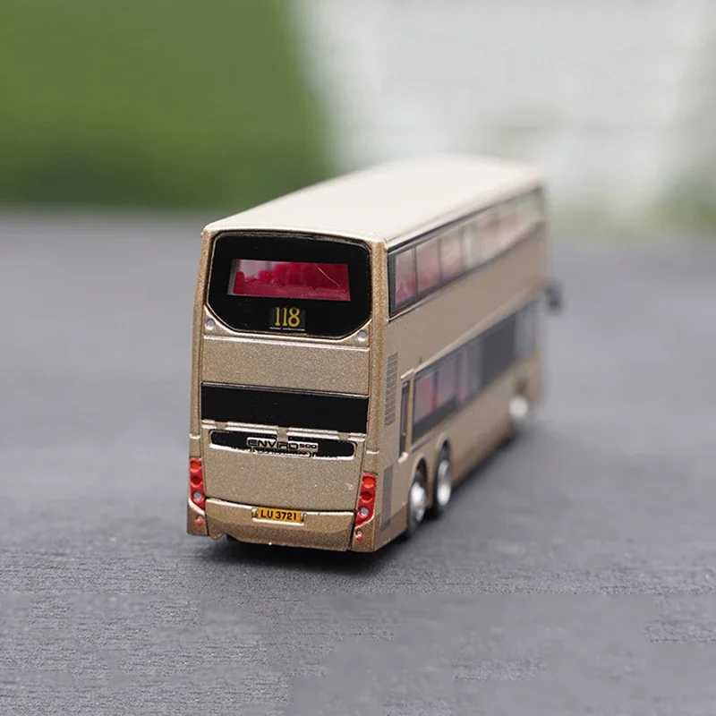 Diecast 1:120 Scale Hong Kong Double Decker Bus Series Car Model Alloy Classic Decoration Collectible Toy Adult Gift Souvenir