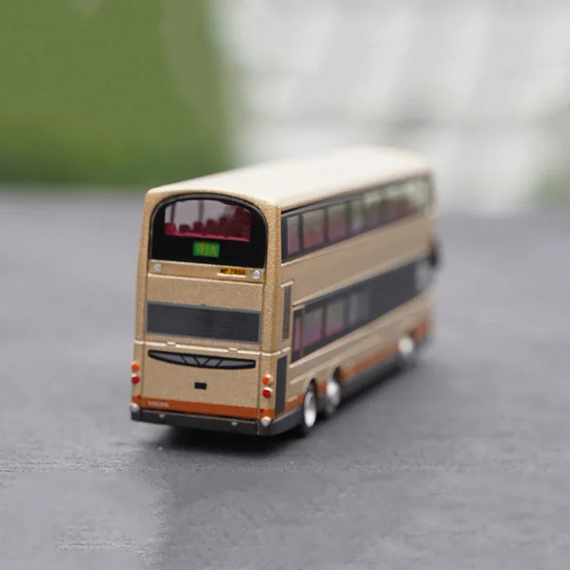 Diecast 1:120 Scale Hong Kong Double Decker Bus Series Car Model Alloy Classic Decoration Collectible Toy Adult Gift Souvenir