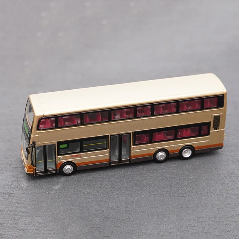 Diecast 1:120 Scale Hong Kong Double Decker Bus Series Car Model Alloy Classic Decoration Collectible Toy Adult Gift Souvenir