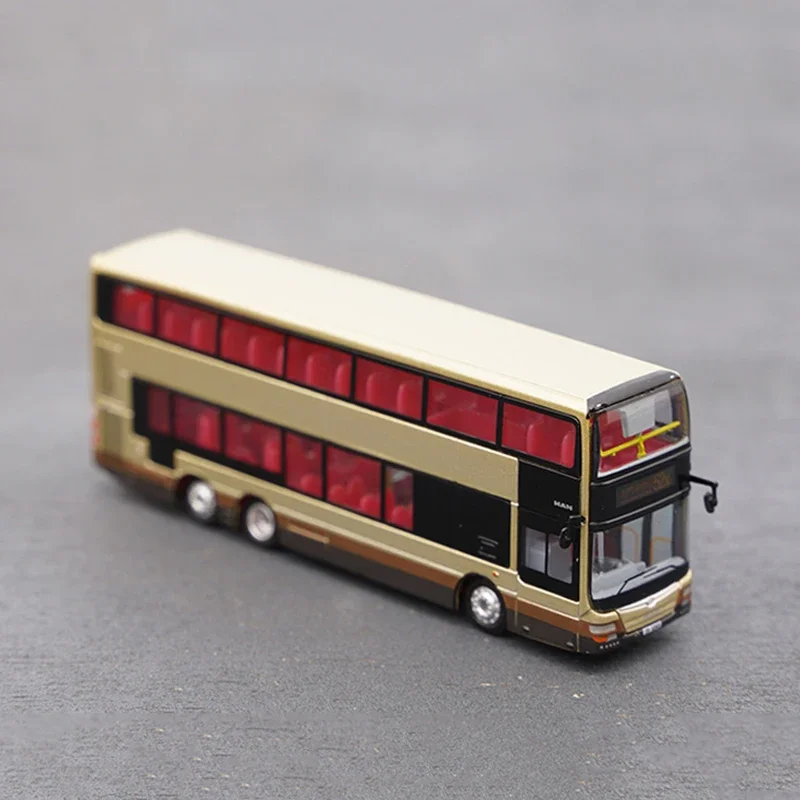 Diecast 1:120 Scale Hong Kong Double Decker Bus Series Car Model Alloy Classic Decoration Collectible Toy Adult Gift Souvenir
