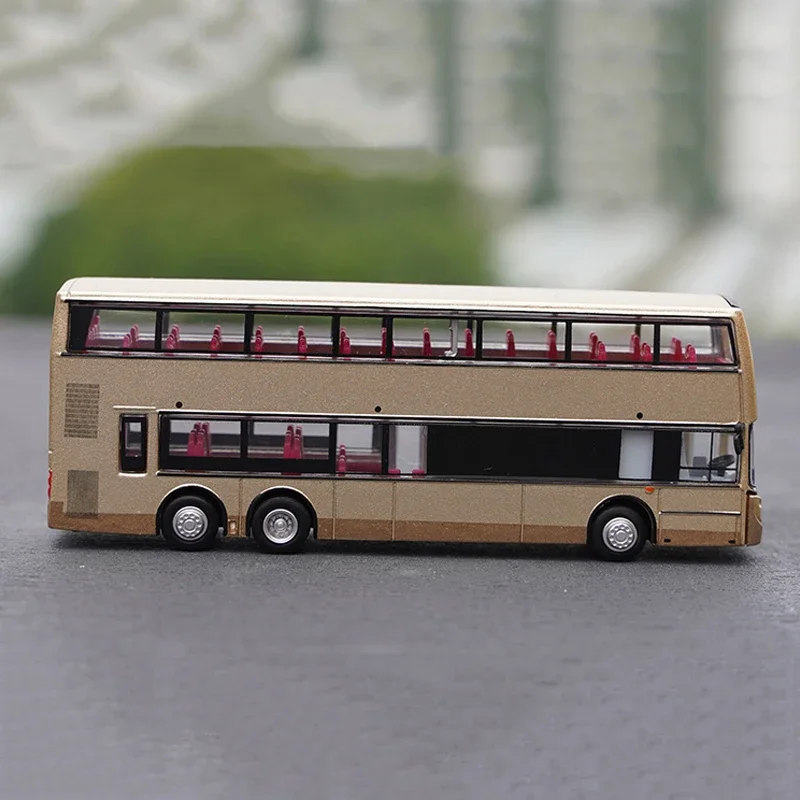 Diecast 1:120 Scale Hong Kong Double Decker Bus Series Car Model Alloy Classic Decoration Collectible Toy Adult Gift Souvenir