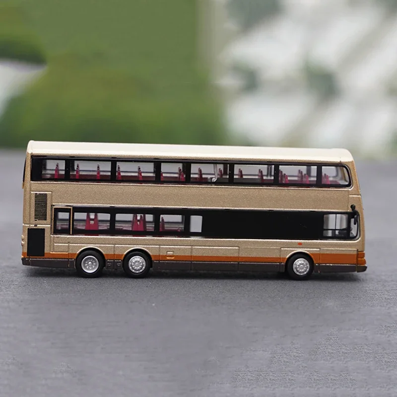 Diecast 1:120 Scale Hong Kong Double Decker Bus Series Car Model Alloy Classic Decoration Collectible Toy Adult Gift Souvenir