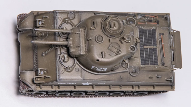 M4A3 HVSS Tank POA-CWS-H5 Flamethrower North Korea 1951 Model Final Static Completion Toy Tank Model Ornament M4A3 HVSS Tank POA-CWS-H5 Flamethrower North Korea 1951 Model Final Static Completion Toy Tank Model Ornament