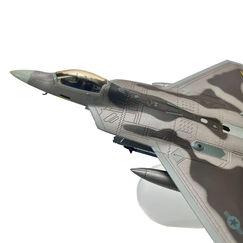 1:100 1/100 Scale US Lockheed Martin F-22 F22 Raptor Fighter Plane Diecast Metal Airplane Aircraft Model Children Gift Toy