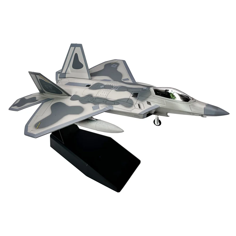 1:100 1/100 Scale US Lockheed Martin F-22 F22 Raptor Fighter Plane Diecast Metal Airplane Aircraft Model Children Gift Toy