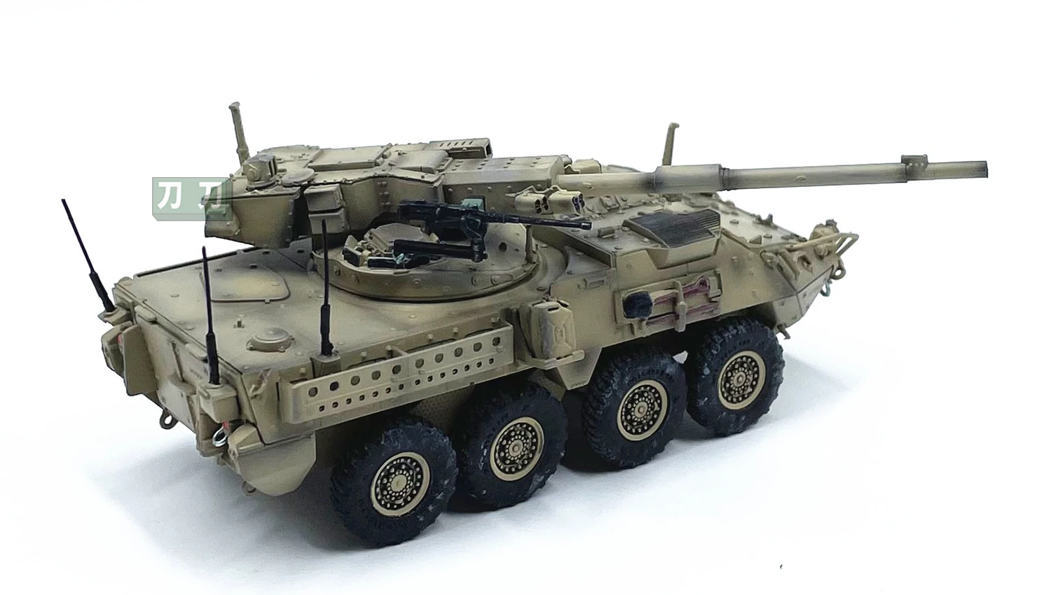1:72 Scale Sand Color Simulation Finished Model of US M1128 Stryker Mobile Militarized Combat Eight-wheeled Armored Vehicle