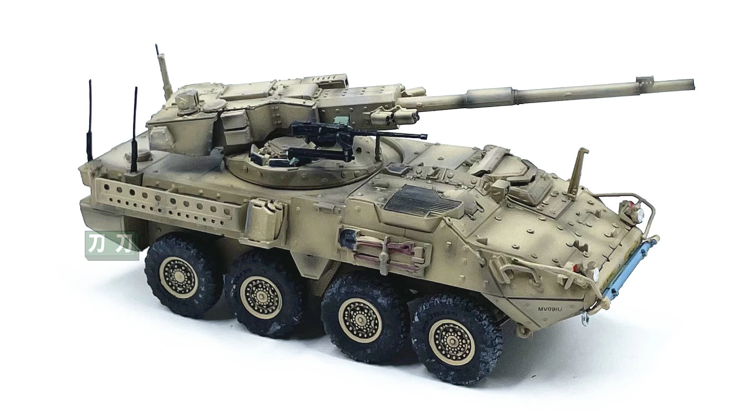 1:72 Scale Sand Color Simulation Finished Model of US M1128 Stryker Mobile Militarized Combat Eight-wheeled Armored Vehicle