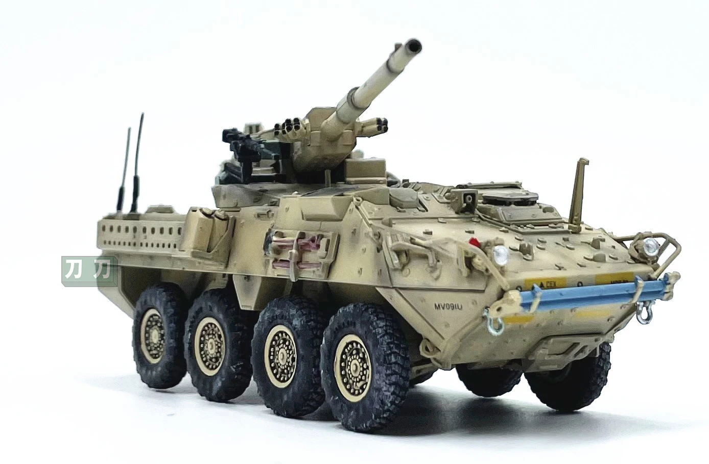1:72 Scale Sand Color Simulation Finished Model of US M1128 Stryker Mobile Militarized Combat Eight-wheeled Armored Vehicle
