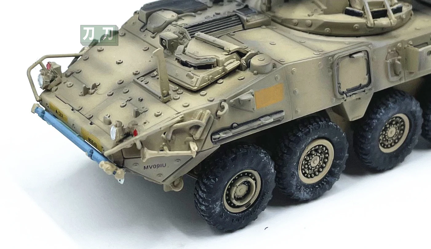 1:72 Scale Sand Color Simulation Finished Model of US M1128 Stryker Mobile Militarized Combat Eight-wheeled Armored Vehicle