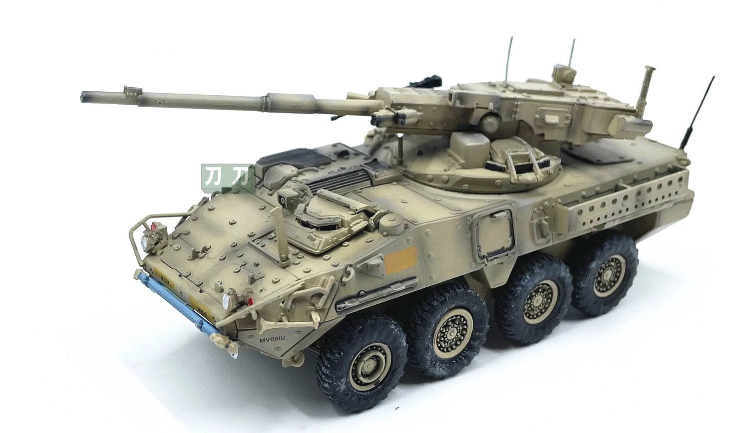 1:72 Scale Sand Color Simulation Finished Model of US M1128 Stryker Mobile Militarized Combat Eight-wheeled Armored Vehicle