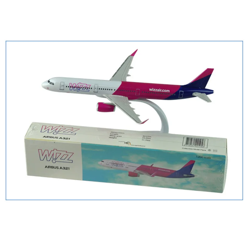 1/200 Scale WIZZ AIR A321 Aircraft Model Toy with Base Static Plane Boys Toys Souvenir Gifts Collection Display 1/200 Scale WIZZ AIR A321 Aircraft Model Toy with Base Static Plane Boys Toys Souvenir Gifts Collection Display