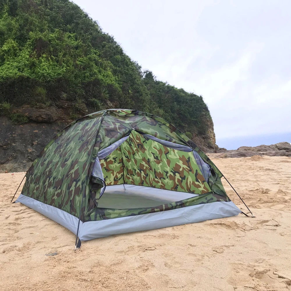 TOMSHOO Camping Tent for 2 Person Single Layer Outdoor Portable Camouflage Summer Tent for Outdoor Camping Traveling Tent TOMSHOO Camping Tent for 2 Person Single Layer Outdoor Portable Camouflage Summer Tent for Outdoor Camping Traveling Tent