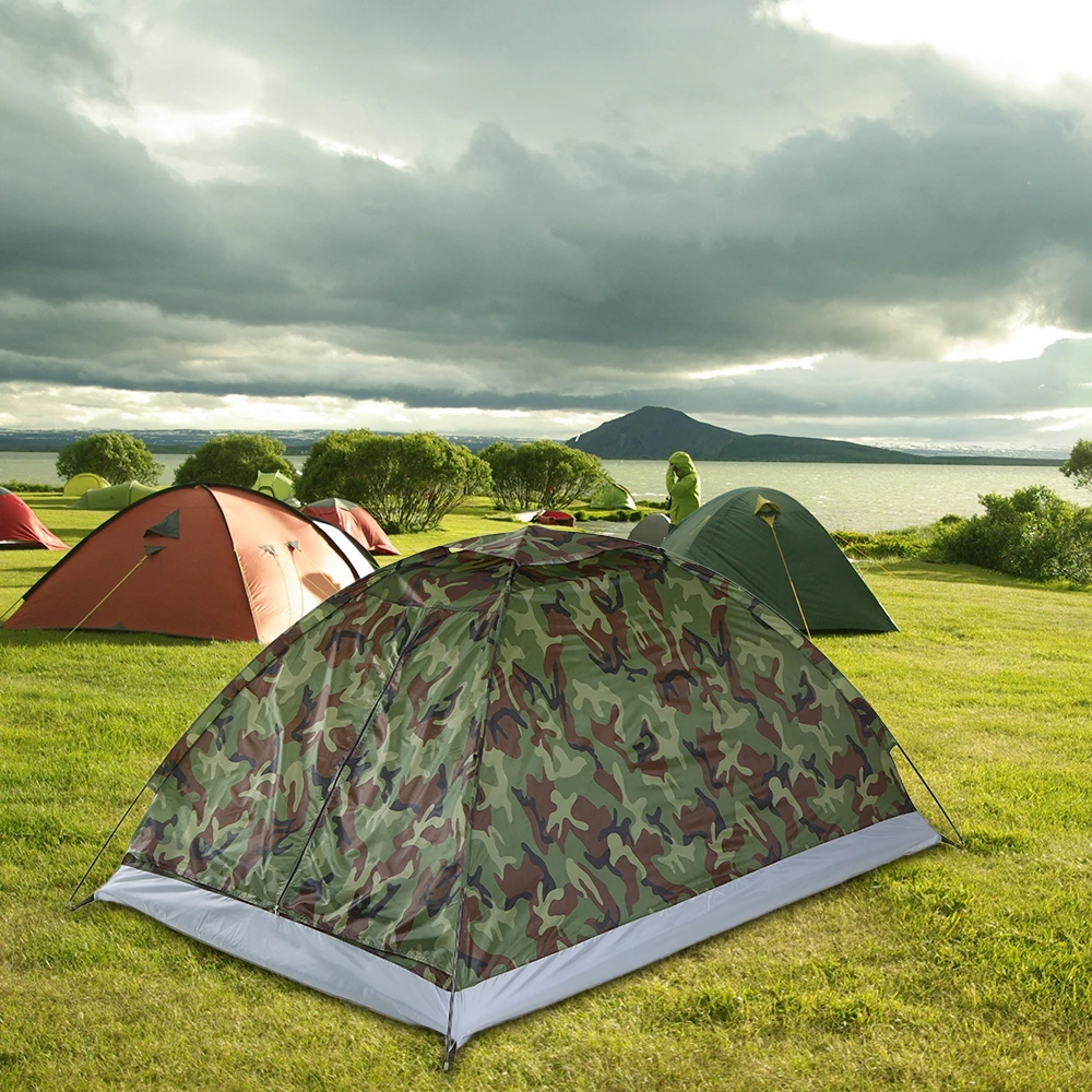 TOMSHOO Camping Tent for 2 Person Single Layer Outdoor Portable Camouflage Summer Tent for Outdoor Camping Traveling Tent TOMSHOO Camping Tent for 2 Person Single Layer Outdoor Portable Camouflage Summer Tent for Outdoor Camping Traveling Tent