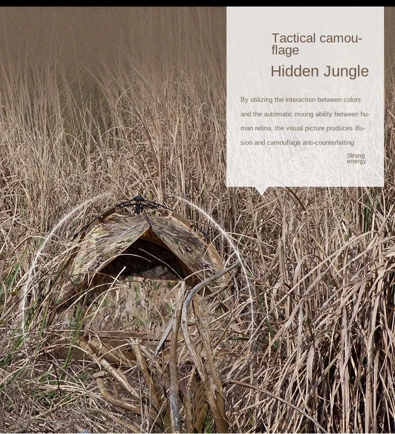 WOLFACE Outdoor Single Camouflage Tent Rainproof Sunscreen Thickened Camping Tent Tactical Camouflage Park Tent Camping Tool New