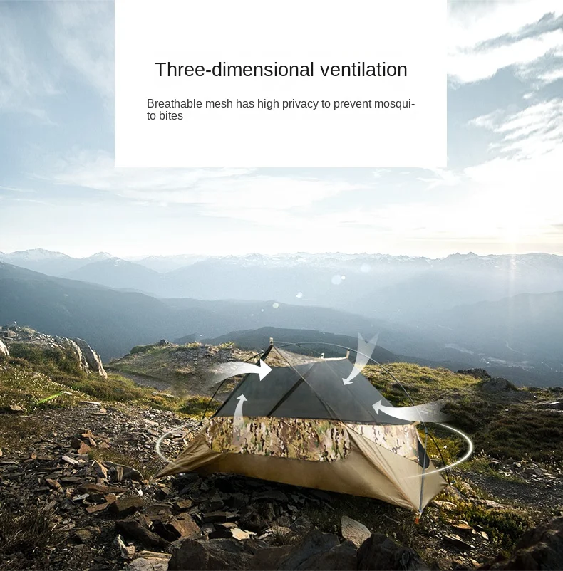 WOLFACE Outdoor Single Camouflage Tent Rainproof Sunscreen Thickened Camping Tent Tactical Camouflage Park Tent Camping Tool New