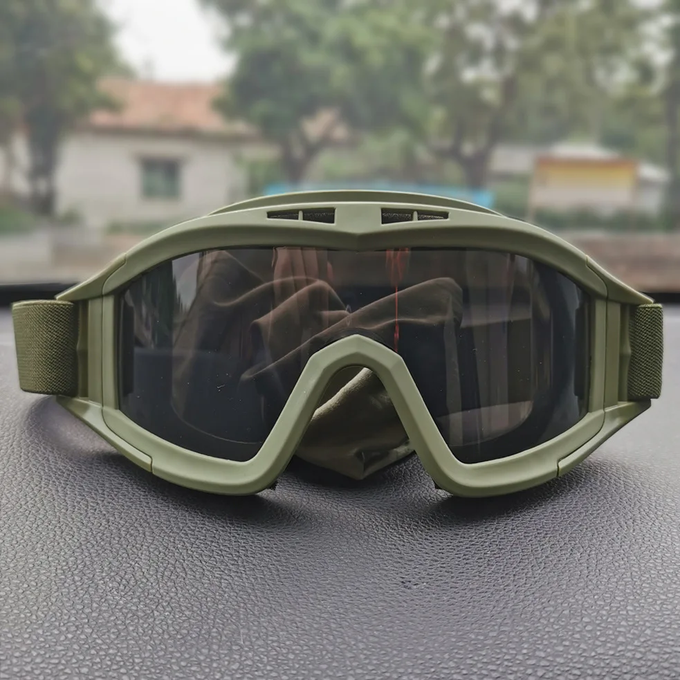 Outdoor tactical glasses, desert locust military fan goggles, dust-proof shooting, motorcycle CS shock resistant sports glasses