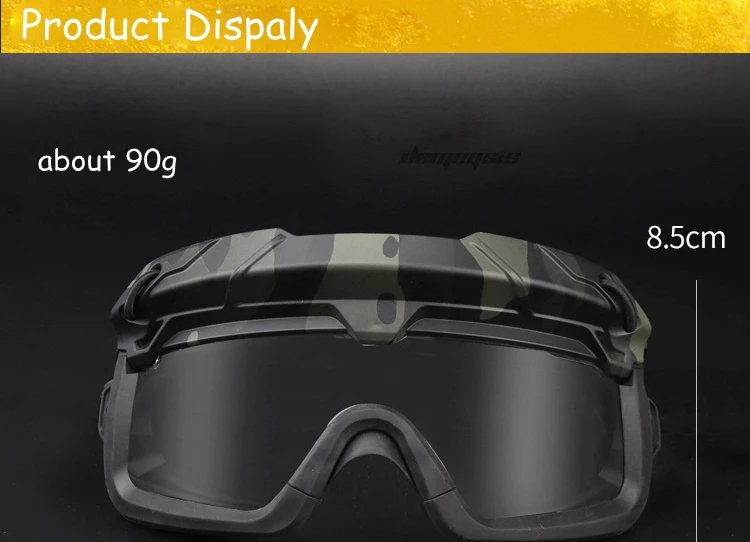 Tactical Airsoft Paintball Goggles Windproof Anti Fog CS Wargame Hiking Protection Goggles Fits for Tactical Helmet