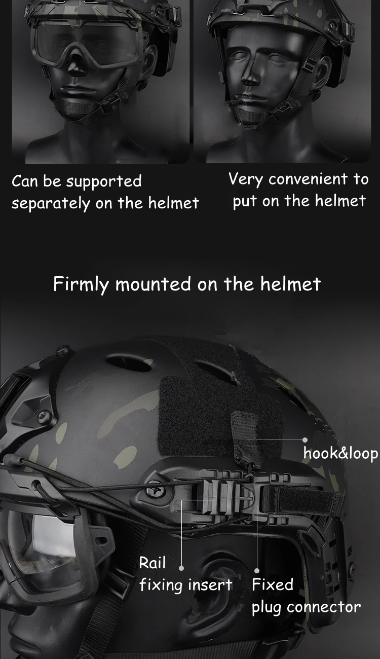 Tactical Airsoft Paintball Goggles Windproof Anti Fog CS Wargame Hiking Protection Goggles Fits for Tactical Helmet