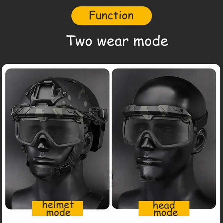 Tactical Airsoft Paintball Goggles Windproof Anti Fog CS Wargame Hiking Protection Goggles Fits for Tactical Helmet
