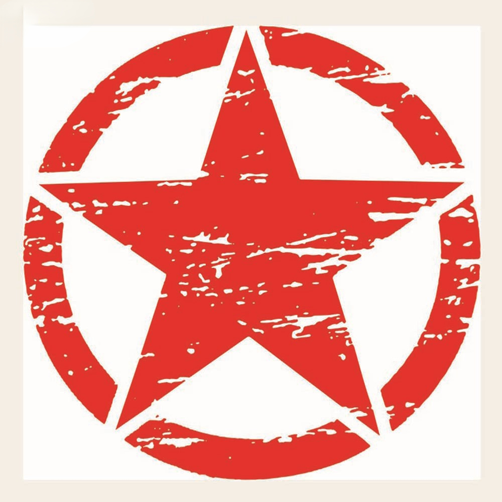 Jpct Military Army star cover graphic decal for automobile exterior decoration, waterproof Vinyl Sticker for helmet, 15cmx15cm