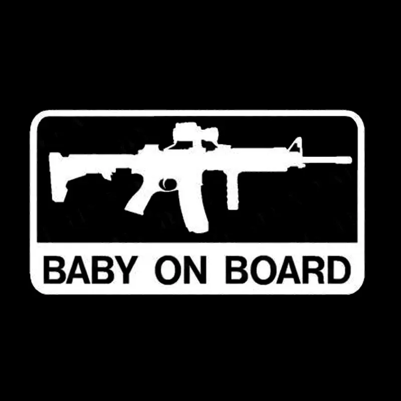 Personality Baby on Board AR-15 Army Car Tail Car Stickers 13.3cm*7.5cm