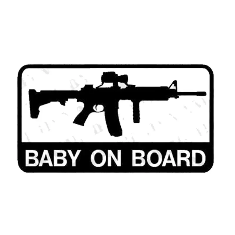 Personality Baby on Board AR-15 Army Car Tail Car Stickers 13.3cm*7.5cm