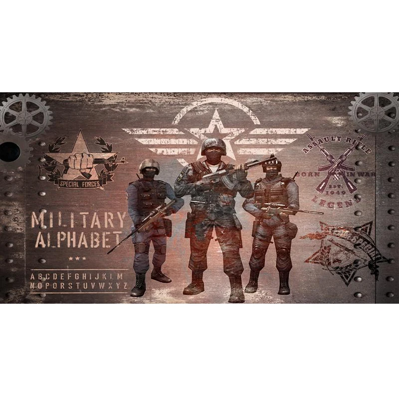 Custom War Friendship Military Brigade Wallpaper Barbecue Hotpot Shop Special Forces Camouflage Wall paper Military Theme Hotel