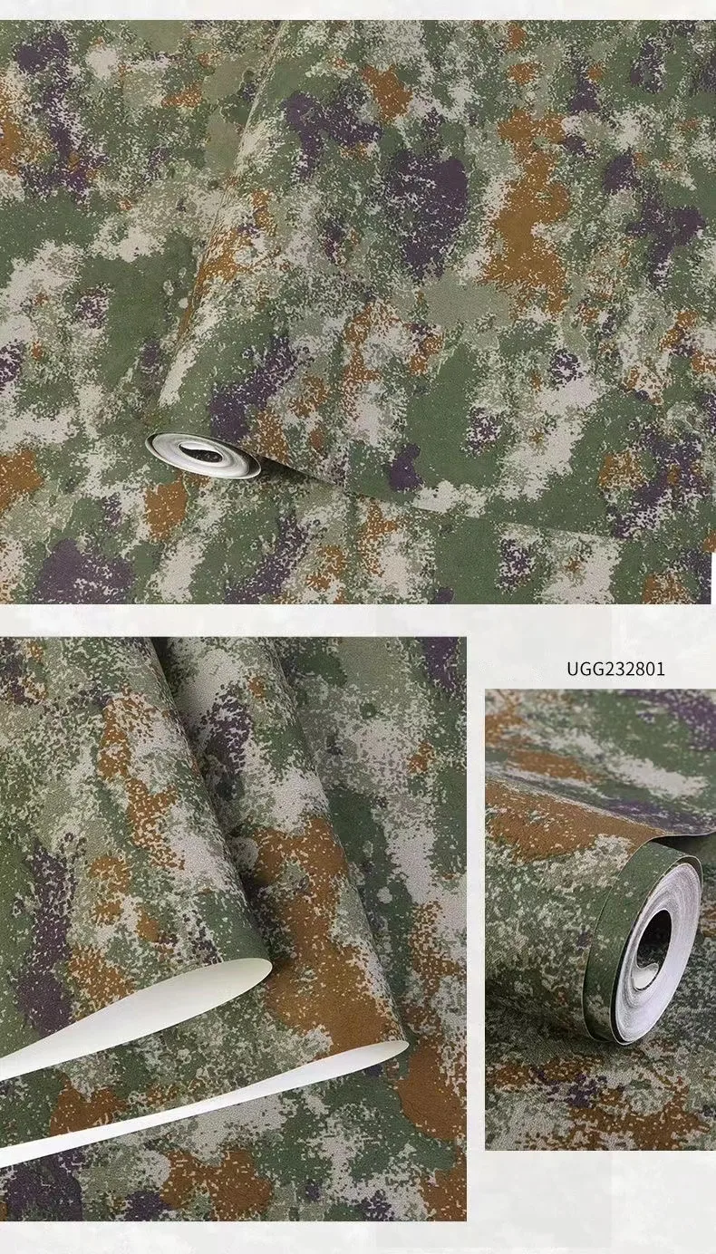 Military camouflage wallpaper living room bedroom shop background wall wallpaper frosted moisture-proof waterproof No glue paper