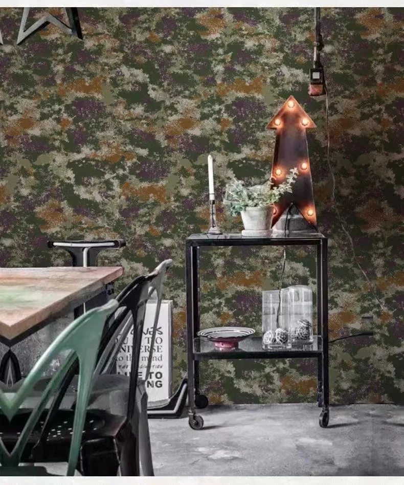 Military camouflage wallpaper living room bedroom shop background wall wallpaper frosted moisture-proof waterproof No glue paper