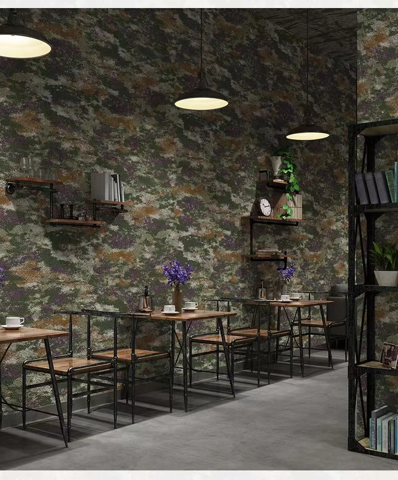 Military camouflage wallpaper living room bedroom shop background wall wallpaper frosted moisture-proof waterproof No glue paper