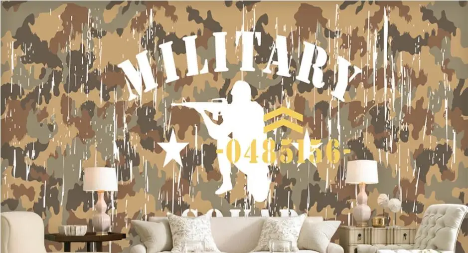 wellyu Customized large murals fashion home improvement HD wide camouflage military theme background wall wallpaper